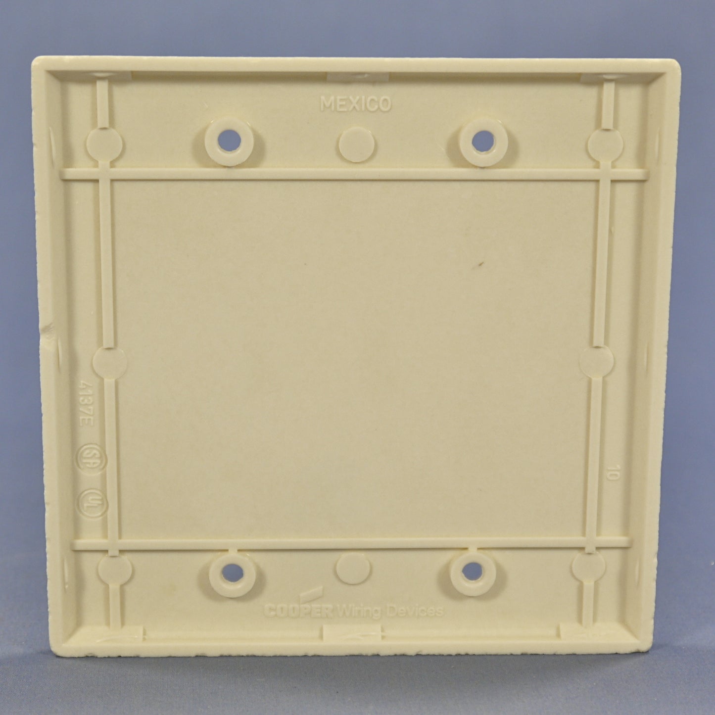 Cooper 2137LA Light Almond 2-Gang Blank Cover Box Mounted Thermoset Wallplate