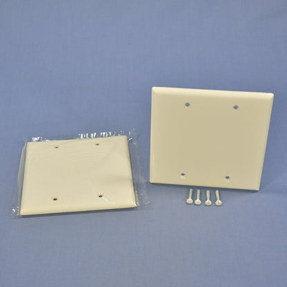 Cooper 2137LA Light Almond 2-Gang Blank Cover Thermoset Wallplate Box Mount 2pcs