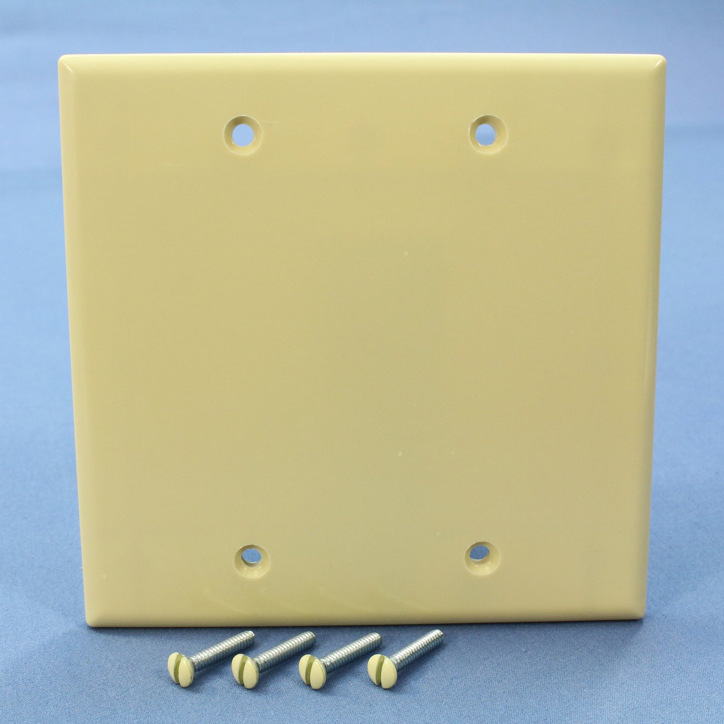 Cooper 2137V Ivory 2-Gang Blank Cover Plastic Thermoset Wallplate Box Mount 10pc