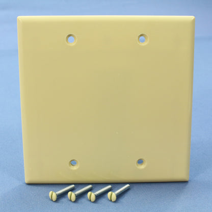 Cooper 2137V Ivory 2-Gang Blank Cover Plastic Thermoset Wallplate Box Mount 10pc
