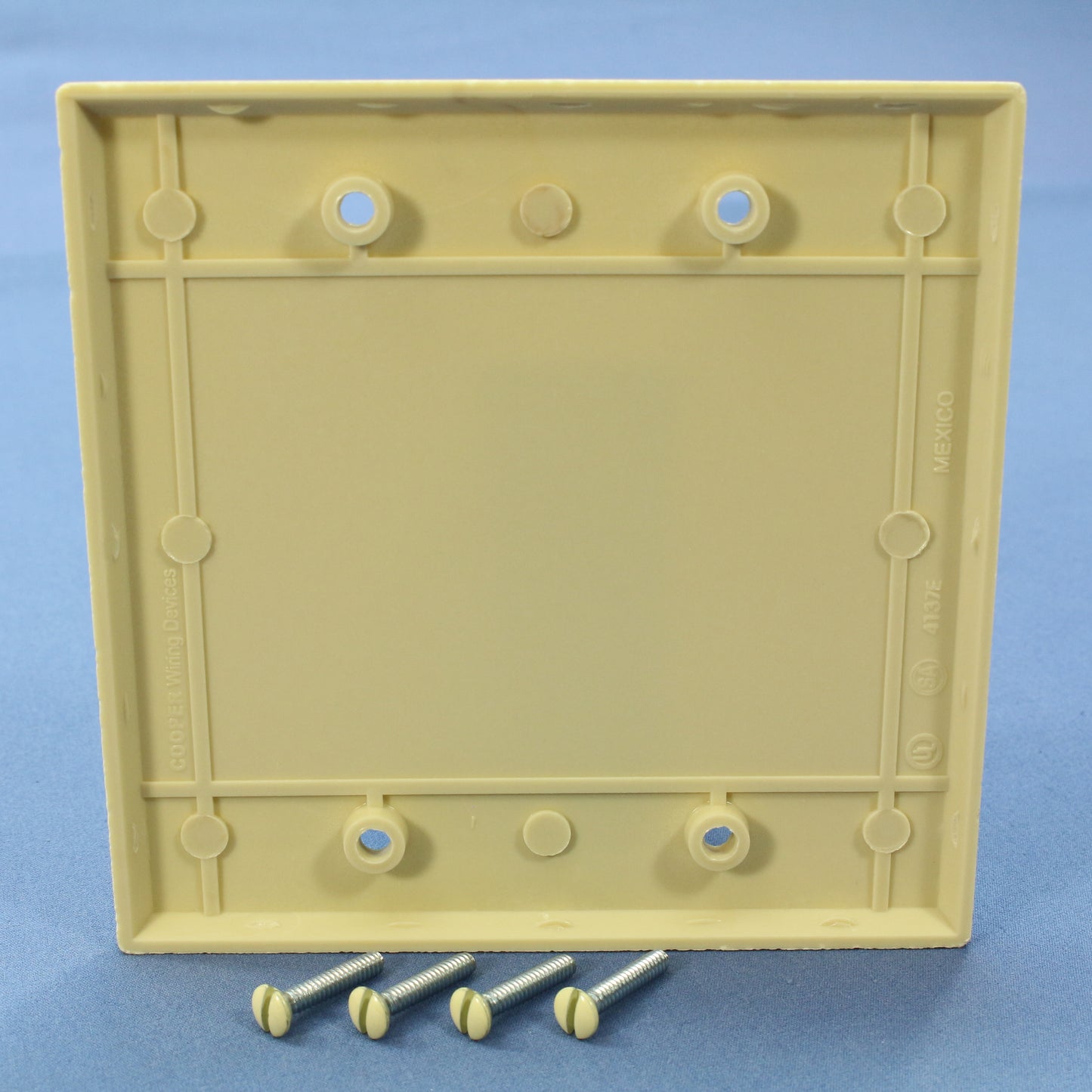 Cooper 2137V Ivory 2-Gang Blank Cover Plastic Thermoset Wallplate Box Mount 10pc