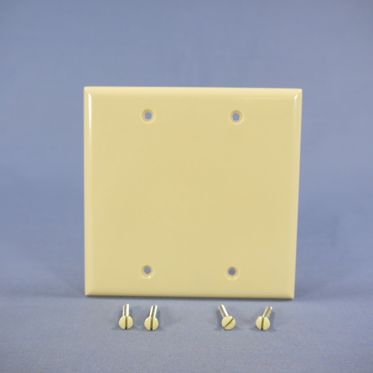 Cooper 2137V Ivory 2-Gang STANDARD Blank Cover Box Mounted Thermoset Wallplate