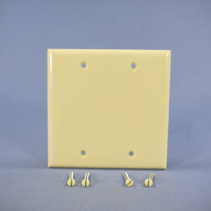 Cooper 2137V Ivory 2-Gang STANDARD Blank Cover Box Mounted Thermoset Wallplate