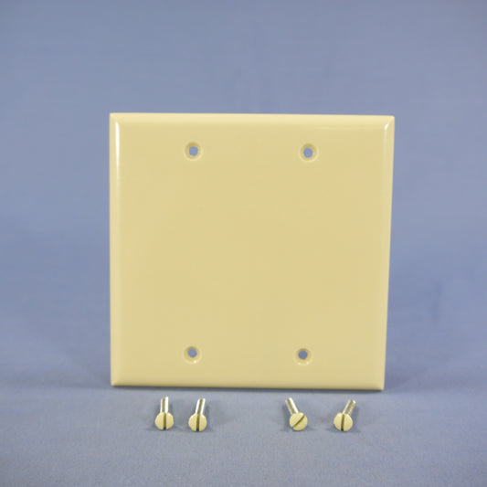 Cooper 2137V Ivory 2-Gang STANDARD Blank Cover Box Mounted Thermoset Wallplate