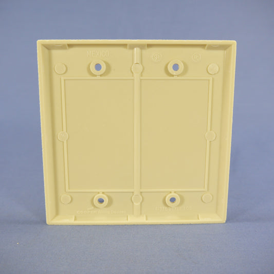 Cooper 2137V Ivory 2-Gang STANDARD Blank Cover Box Mounted Thermoset Wallplate