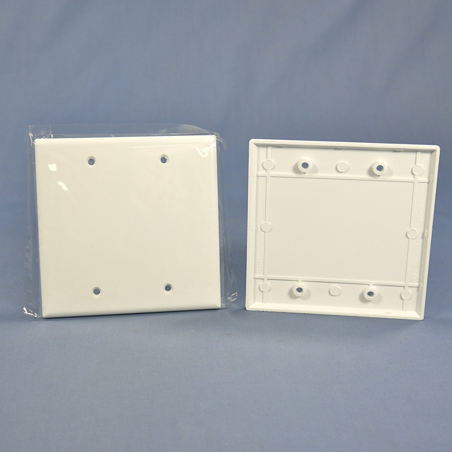 Cooper 2137W White 2-Gang Blank Plastic Standard Wallplate Cover Box Mount 10pcs