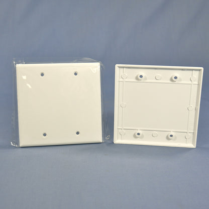 Cooper 2137W White 2-Gang Blank Plastic Standard Wallplate Cover Box Mount 10pcs