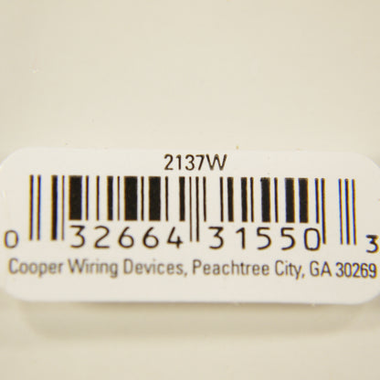 Cooper 2137W White Blank Cover 2-Gang Plastic Cover Wallplates Box Mount 2-Pack