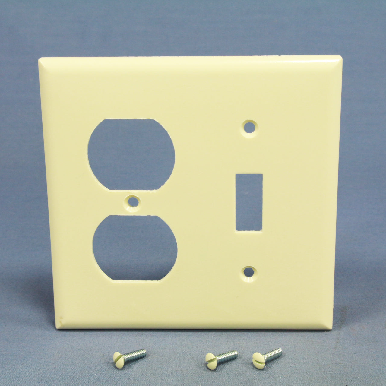 Cooper 2138A Almond 2-Gang Toggle Switch Receptacle Outlet Thermoset Wallplate