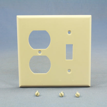 Cooper 2138LA Light Almond 2-Gang Toggle Switch Outlet Cover Thermoset Wallplate