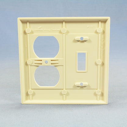 Cooper 2138LA Light Almond 2-Gang Toggle Switch Outlet Cover Thermoset Wallplate