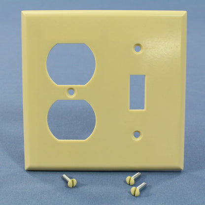 Cooper 2138V Ivory 2-Gang Toggle Switch Outlet Cover Thermoset Wallplates 10pcs
