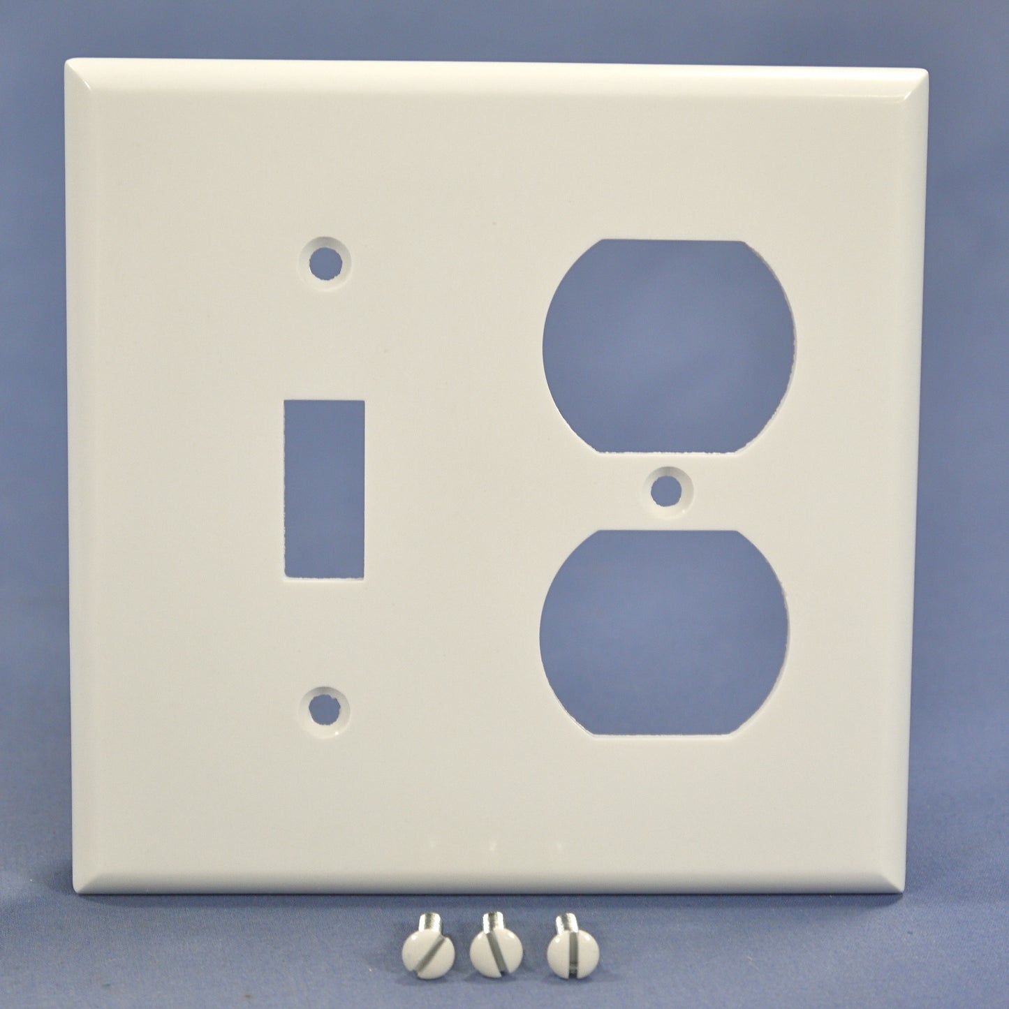 Cooper 2138W White Toggle Switch Outlet 2-Gang Plastic Cover Wallplates 2-Pack