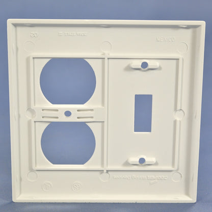 Cooper 2138W White Toggle Switch Outlet 2-Gang Plastic Cover Wallplates 2-Pack