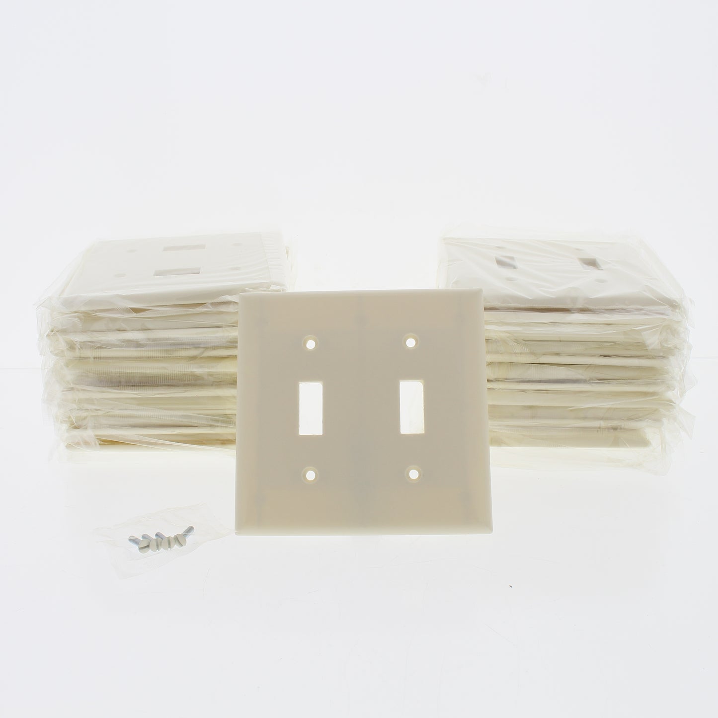 Cooper 2139A Almond 2-Gang Toggle Switch Thermoset Wallplate Standard Size 30pcs