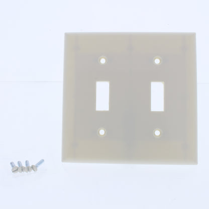 Cooper 2139A Almond 2-Gang Toggle Switch Thermoset Wallplate Standard Size 30pcs