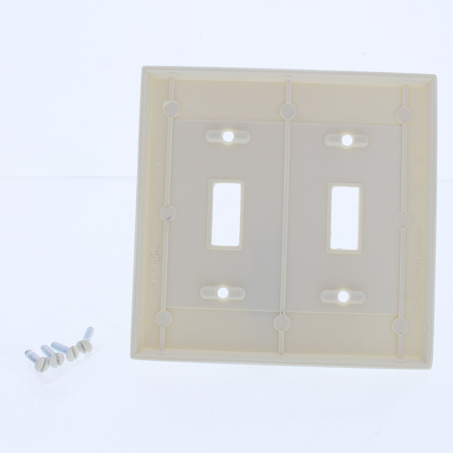 Cooper 2139A Almond 2-Gang Toggle Switch Thermoset Wallplate Standard Size 30pcs