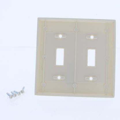 Cooper 2139A Almond 2-Gang Toggle Switch Thermoset Wallplate Standard Size 30pcs