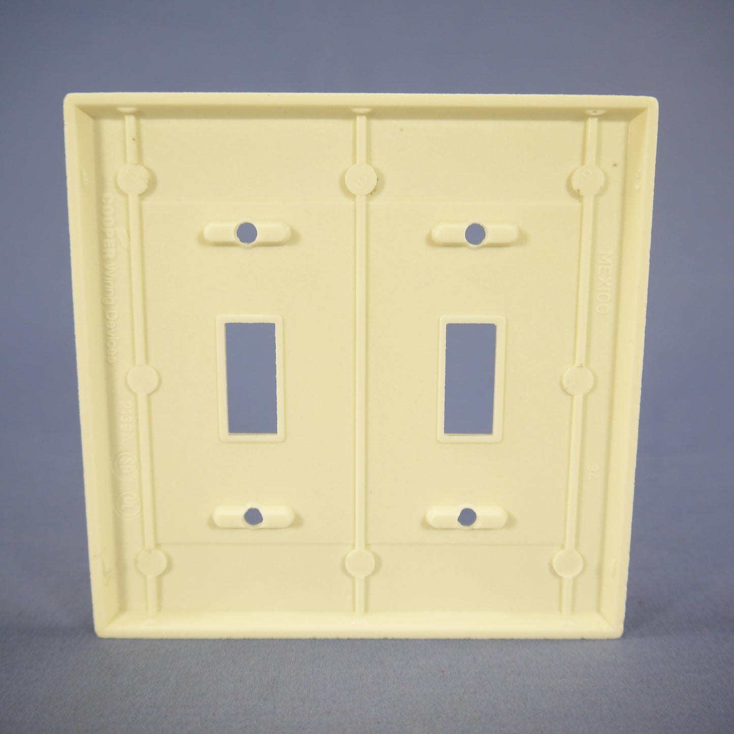 Cooper 2139A Almond 2-Gang Toggle Switch Thermoset Wallplate Cover Standard Size