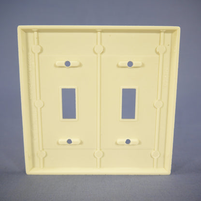 Cooper 2139A Almond 2-Gang Toggle Switch Thermoset Wallplate Cover Standard Size