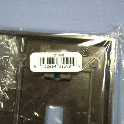 Cooper 2139B Brown 2-Gang Toggle Switch Plastic Standard Wallplate Cover Plate