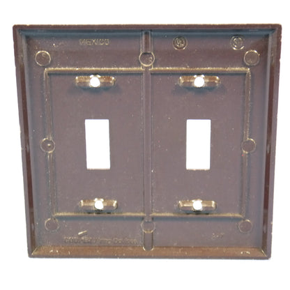 Cooper 2139B Brown 2-Gang Toggle Switch Plastic Standard Wallplate Cover Plate