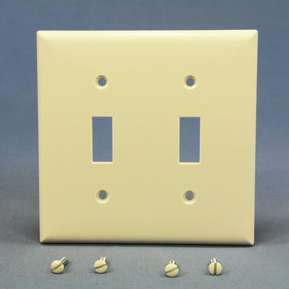 Cooper 2139LA Lt Almond 2-Gang Toggle Switch Thermoset Wallplate Standard Size