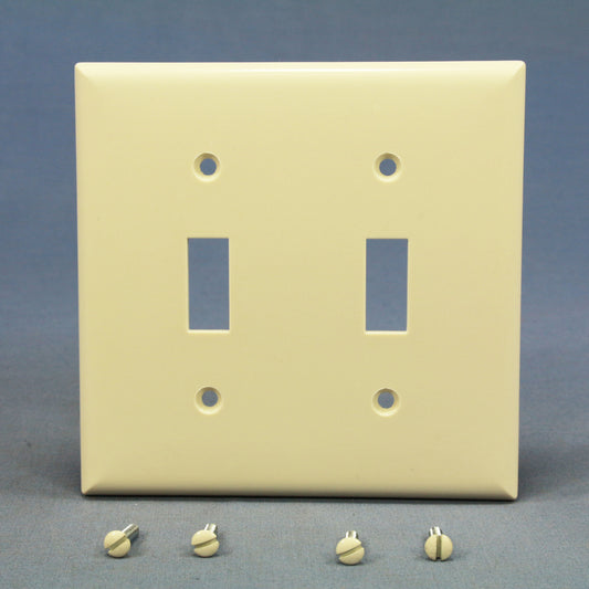 Cooper 2139LA Lt Almond 2-Gang Toggle Switch Thermoset Wallplate Standard Size