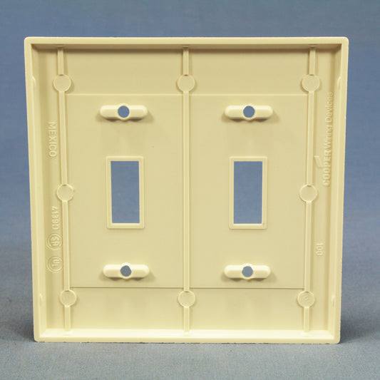 Cooper 2139LA Lt Almond 2-Gang Toggle Switch Thermoset Wallplate Standard Size