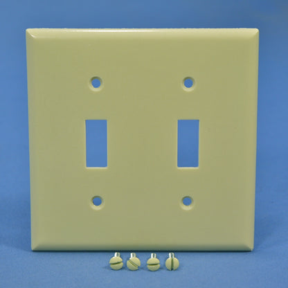 Cooper 2139V Ivory 2-Gang Toggle Switch Thermoset Wallplate Cover Standard Size