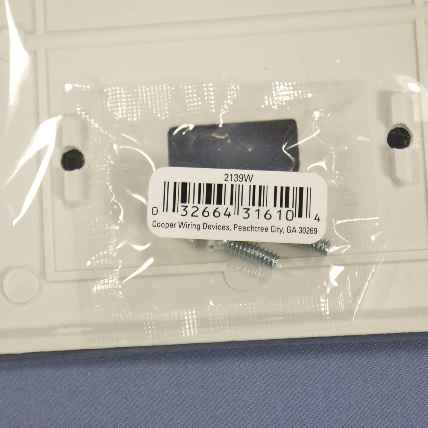 Cooper 2139W White 2-Gang Toggle Switch Plastic Standard Wallplate Cover Plate