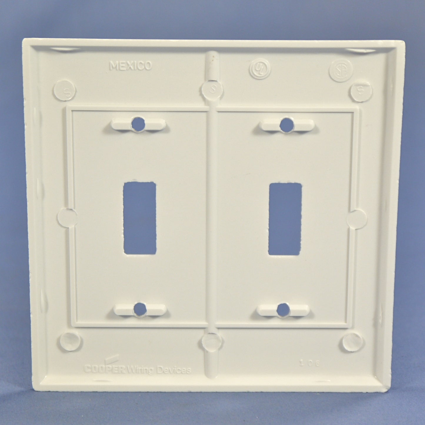 Cooper 2139W White 2-Gang Toggle Switch Plastic Standard Wallplate Cover Plate