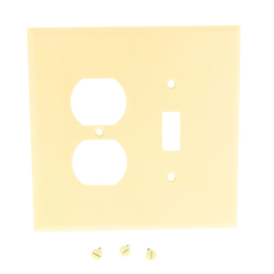 Cooper 2148V Ivory 2-Gang Toggle Switch Outlet Oversized Thermoset Wallplate