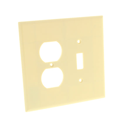 Cooper 2148V Ivory 2-Gang Toggle Switch Outlet Oversized Thermoset Wallplate
