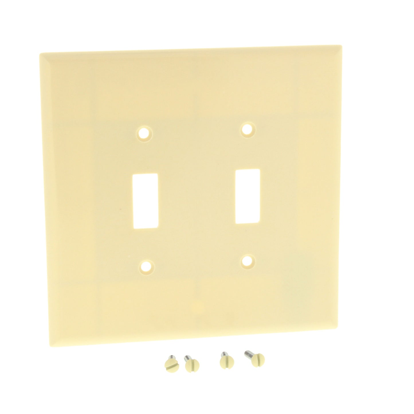 Cooper 2149V Ivory 2-Gang Toggle Switch Cover Oversized Thermoset Wallplate