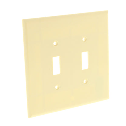 Cooper 2149V Ivory 2-Gang Toggle Switch Cover Oversized Thermoset Wallplate