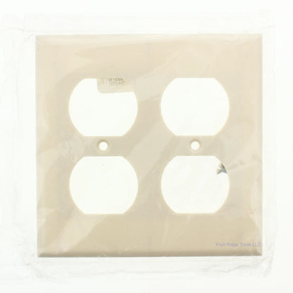 Cooper 2150A Almond 2-Gang Duplex Receptacle Outlet Thermoset Wallplate Cover