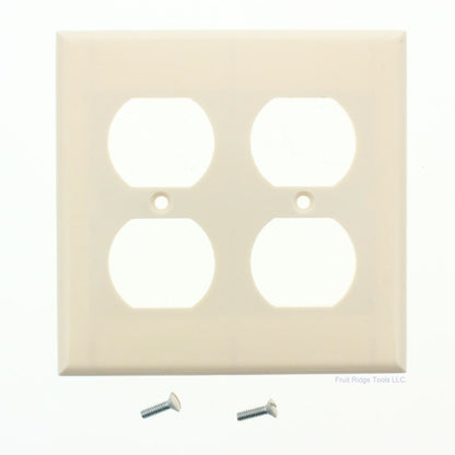 Cooper 2150A Almond 2-Gang Duplex Receptacle Outlet Thermoset Wallplate Cover