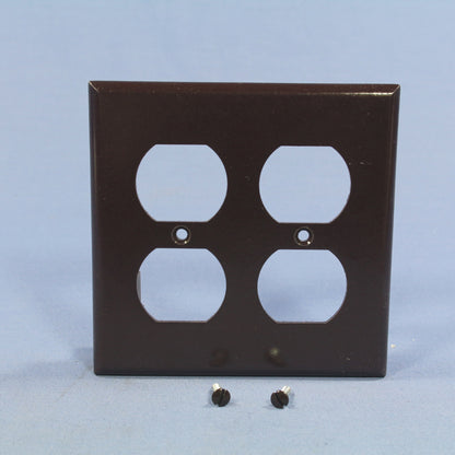 Cooper 2150B Brown 2-Gang Standard Receptacle Thermoset Wallplate Outlet Cover