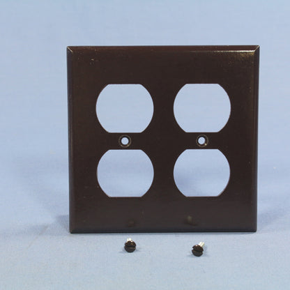 Cooper 2150B Brown 2-Gang Duplex Receptacle Thermoset Wallplate Outlet Cover 2pc