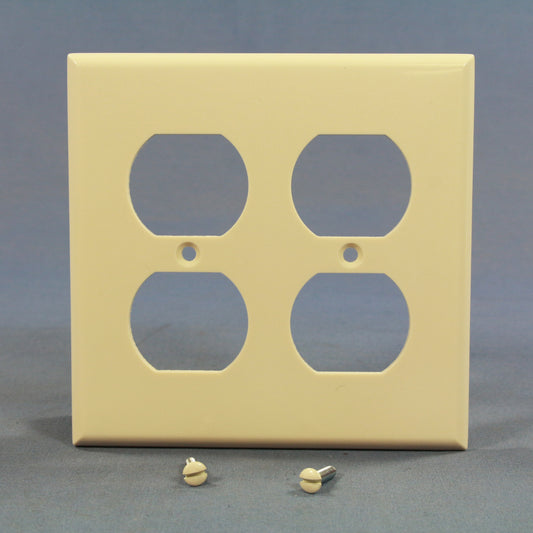 Cooper 2150LA Light Almond 2-Gang Duplex Outlet Receptacle Thermoset Wallplate