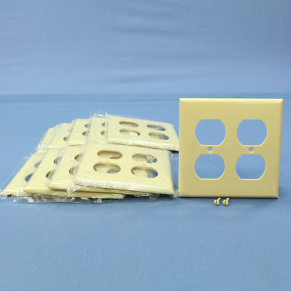 Cooper 2150V Ivory 2-Gang Receptacle Thermoset Wallplates Outlet Cover 10pcs