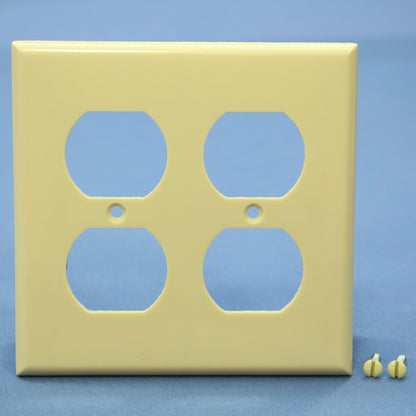 Cooper 2150V Ivory 2-Gang Receptacle Thermoset Wallplates Outlet Cover 10pcs