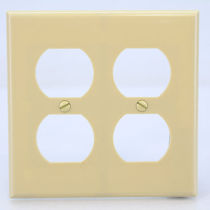 Cooper 2150V Ivory 2-Gang Duplex Outlet Receptacle Cover Plastic Wallplate 15pcs