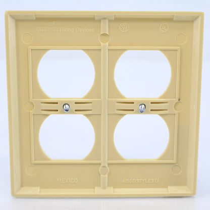 Cooper 2150V Ivory 2-Gang Duplex Outlet Receptacle Cover Plastic Wallplate 15pcs