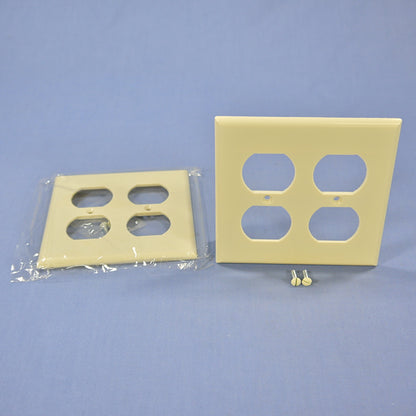 Cooper 2150V Ivory Standard Receptacle Thermoset Wallplate Outlet Covers 2-Pack