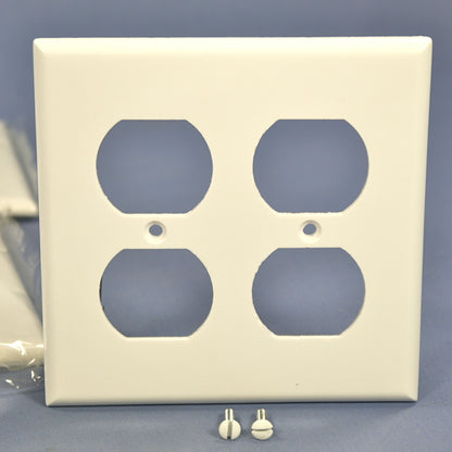 Cooper 2150W White 2-Gang Receptacle Thermoset Wallplates Outlet Cover 10pcs
