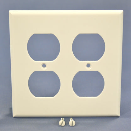 Cooper Electric White Residential 2-Gang Receptacle Wallplate Outlet Cover 2150W
