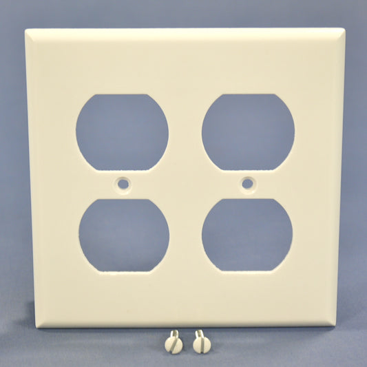 Cooper Electric White Residential 2-Gang Receptacle Wallplate Outlet Cover 2150W