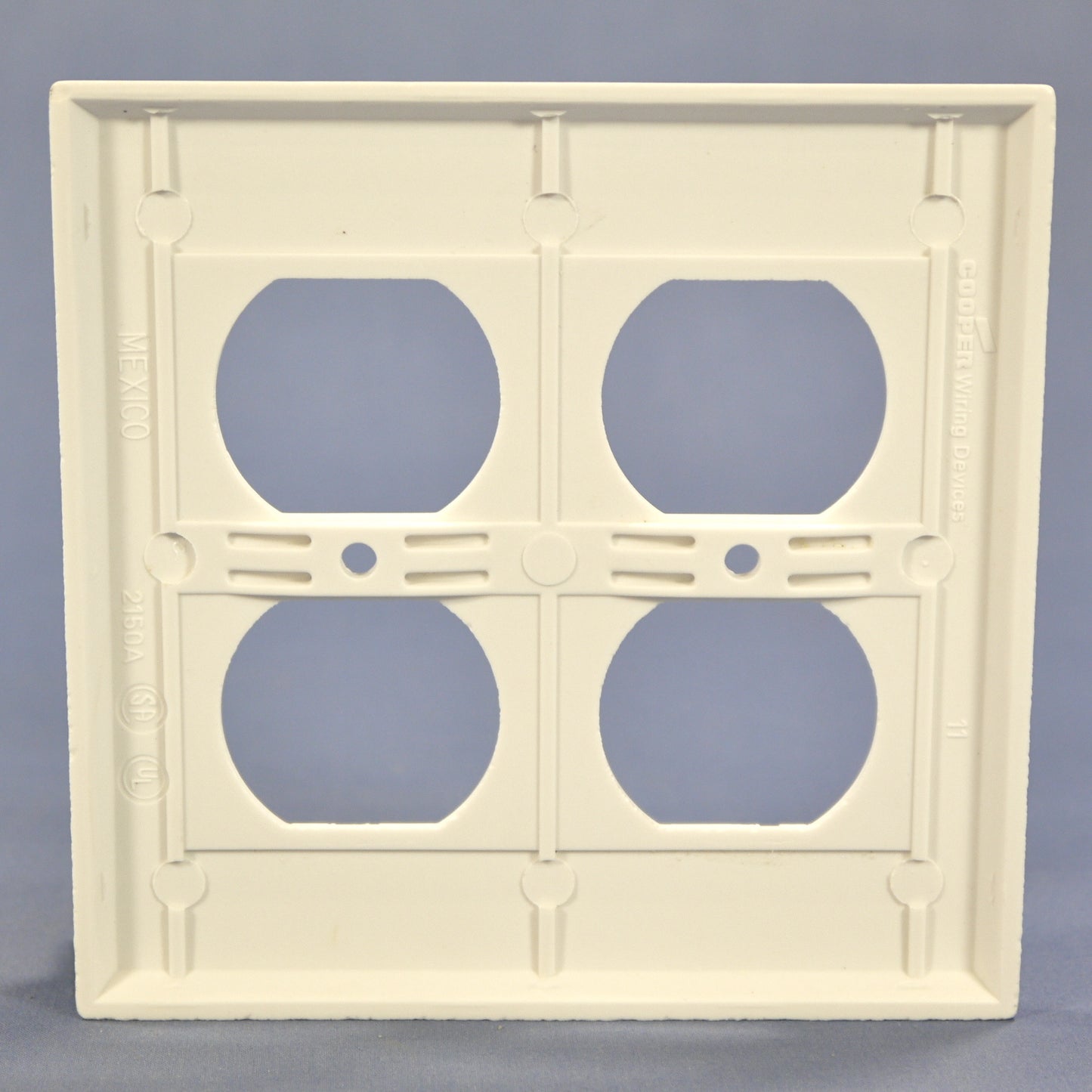 Cooper Electric White Residential 2-Gang Receptacle Wallplate Outlet Cover 2150W